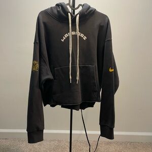 Warriors Black Hoodie with Yellow Accents